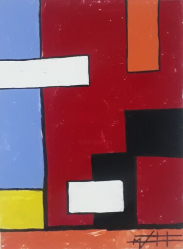 Painting titled "Quadrados Cores e Q…" by Neilon Batista, Original Artwork, Acrylic