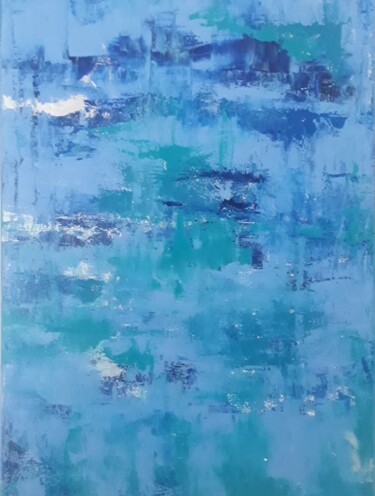 Painting titled "Azul e azuis" by Neilon Batista, Original Artwork, Acrylic