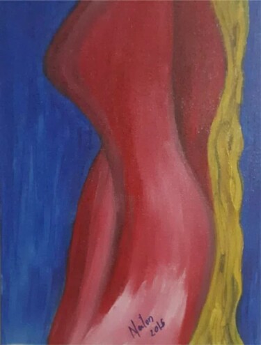 Schilderij getiteld "Mulher" door Neilon Batista, Origineel Kunstwerk, Acryl