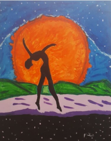 Peinture intitulée "A bailarina" par Neilon Batista, Œuvre d'art originale, Gouache