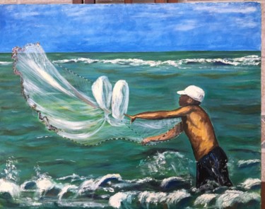 Pintura titulada "Pescaria" por Neiva D Ávila, Obra de arte original, Oleo