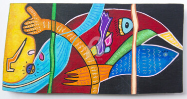 Malarstwo zatytułowany „Art singulier. Figu…” autorstwa Véronique Lestoquoy (neko92vl), Oryginalna praca, Akryl