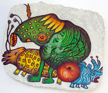 Malerei mit dem Titel "Art singulier. Figu…" von Véronique Lestoquoy (neko92vl), Original-Kunstwerk, Acryl
