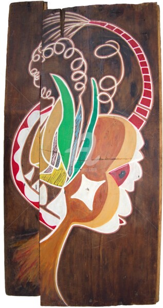 Pintura intitulada "Art singulier. Figu…" por Véronique Lestoquoy (neko92vl), Obras de arte originais, Acrílico