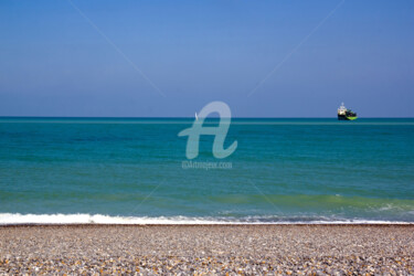 Fotografia zatytułowany „Bateaux à l'horizon…” autorstwa Véronique Lestoquoy (neko92vl), Oryginalna praca, Fotografia cyfrowa