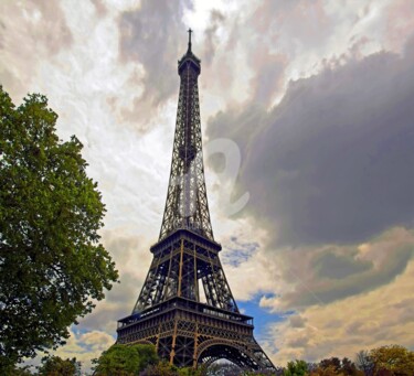 Photographie intitulée "La tour Eiffel dans…" par Véronique Lestoquoy (neko92vl), Œuvre d'art originale, Photographie numéri…