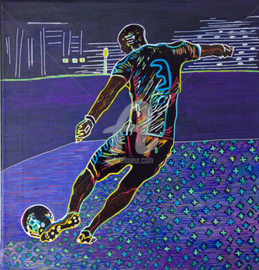Pintura titulada "Football. Footballe…" por Véronique Lestoquoy (neko92vl), Obra de arte original, Acrílico