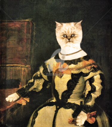 Photographie intitulée "Portrait de chat d'…" par Véronique Lestoquoy (neko92vl), Œuvre d'art originale, Photographie numéri…