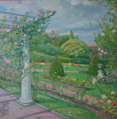 Malerei mit dem Titel "Parc à clermont-fer…" von Sergei Nekolov, Original-Kunstwerk, Öl