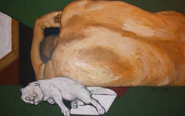 Painting titled "lying Man" by Vladimir Nekrasov, Original Artwork
