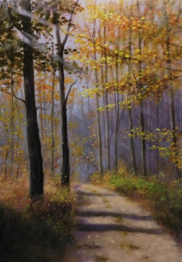 Sous-bois. Peinture intitulée "Sous-bois." par Lionel Crotet (nel), Œuvre d'art originale, Huile Monté sur Châssis