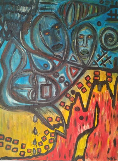 Peinture intitulée "Osmos-Vital" par Nel’Art, Œuvre d'art originale, Gouache