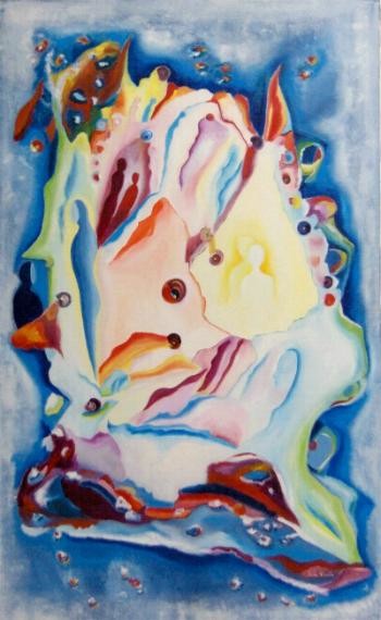 Pintura intitulada "Mergulhando no todo" por Nela Vicente, Obras de arte originais