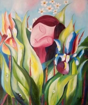 Painting titled "Delírios" by Nela Vicente, Original Artwork