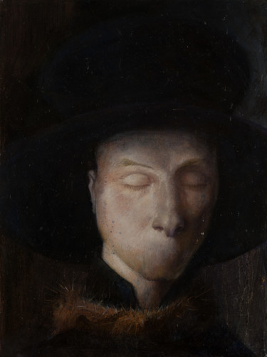 Peinture intitulée "Arnolfini, sommeil-…" par Nele Boudry, Œuvre d'art originale, Huile