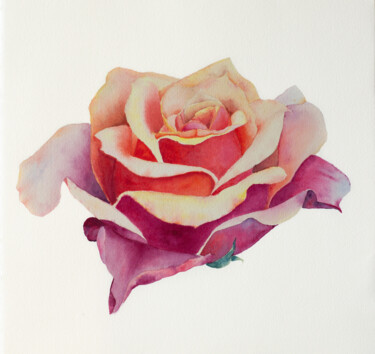 Peinture intitulée "Rose my my mother's…" par Nelia Hryhorenko, Œuvre d'art originale, Aquarelle