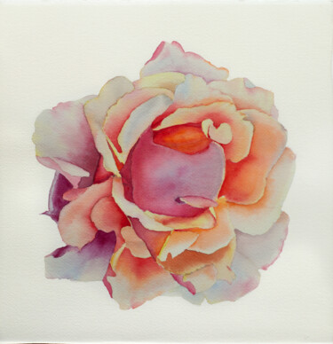 Peinture intitulée "Rose from my mother…" par Nelia Hryhorenko, Œuvre d'art originale, Aquarelle