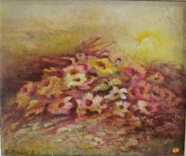 Painting titled "Flowers" by Cornelia Rusu Labosan, Original Artwork, Oil