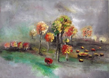 Painting titled "The forest silence" by Cornelia Rusu Labosan, Original Artwork, Oil