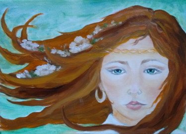 Painting titled "portrait of a young…" by Nelie Meininger, Original Artwork, Acrylic