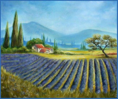 Peinture intitulée "living in tuscanie" par Nelie Meininger, Œuvre d'art originale, Huile