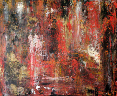 Painting titled "abstract in cold wa…" by Nelie Meininger, Original Artwork, Collages Mounted on Wood Stretcher frame