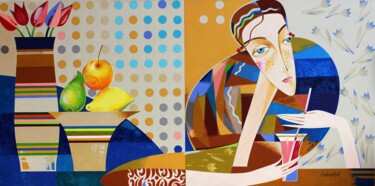 Malerei mit dem Titel "Caroline" von Neli Lukashyk, Original-Kunstwerk, Acryl