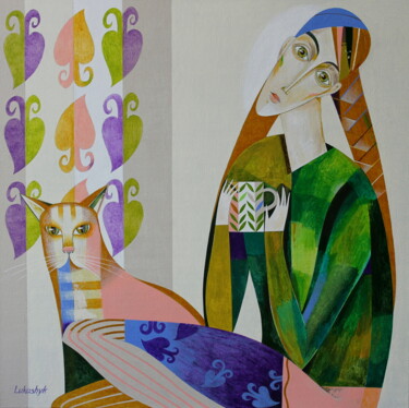 Painting titled "Mint tea" by Neli Lukashyk, Original Artwork, Acrylic