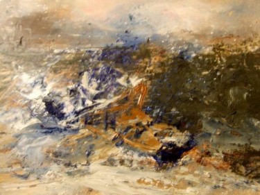 Painting titled "tempete2" by Manuela Chatel, Original Artwork, Oil