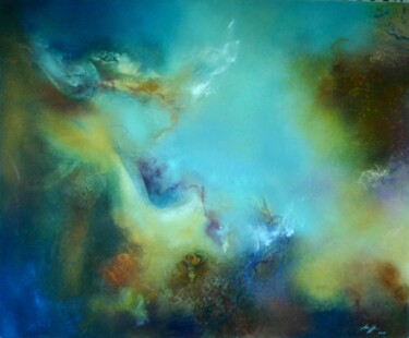 Painting titled "Majoris" by Nelly Kieffer, Original Artwork, Oil Mounted on Wood Stretcher frame