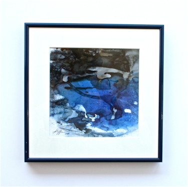Peinture intitulée "Forêt Bleu" par Nelly Kieffer, Œuvre d'art originale, Encre