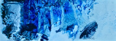 Peinture intitulée "Rideau Bleu" par Nelly Kieffer, Œuvre d'art originale, Encre