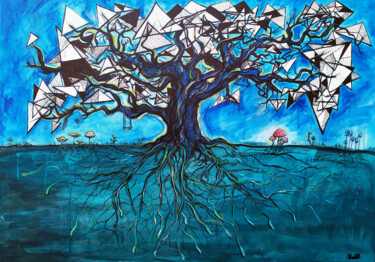 Malerei mit dem Titel "Stay connected" von Nelisa Nela Baždar, Original-Kunstwerk, Acryl
