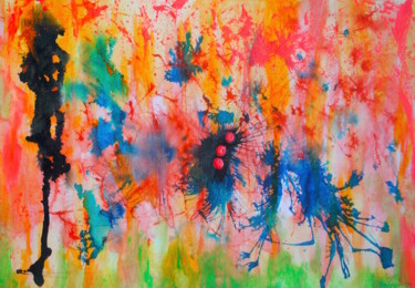 Schilderij getiteld "Phoenix" door Nell-Lynn Perera, Origineel Kunstwerk, Aquarel