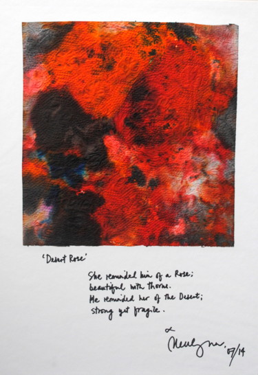 Pittura intitolato "DESERT ROSE" da Nell-Lynn Perera, Opera d'arte originale, Acrilico