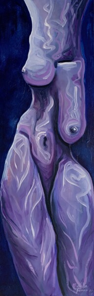 Painting titled "Purple Venus" by Nella Fauve, Original Artwork, Oil