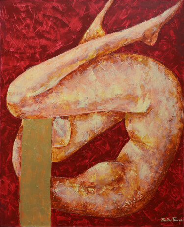 Картина под названием "Poisson" - Nella Fauve, Подлинное произведение искусства, Акрил Установлен на Деревянная рама для нос…