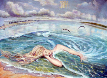 Pintura intitulada "Dana, the Goddess o…" por Nella Genkina, Obras de arte originais