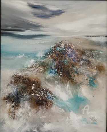 Peinture intitulée "La vague" par Nellisa, Œuvre d'art originale, Acrylique