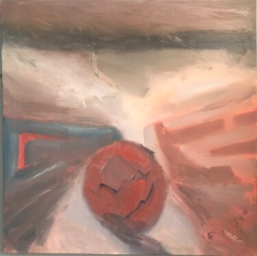 Schilderij getiteld "Soccer ball 3" door Nello Formisano, Origineel Kunstwerk, Olie Gemonteerd op Frame voor houten brancard