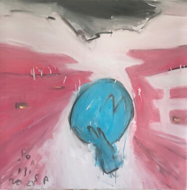 Painting titled "SOCCER BALL 20" by Nello Formisano, Original Artwork, Oil Mounted on Wood Stretcher frame