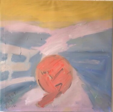 Painting titled "Soccer ball -" by Nello Formisano, Original Artwork, Oil Mounted on Wood Stretcher frame