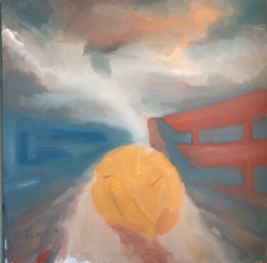 Painting titled "Soccer ball 4" by Nello Formisano, Original Artwork, Oil Mounted on Wood Stretcher frame