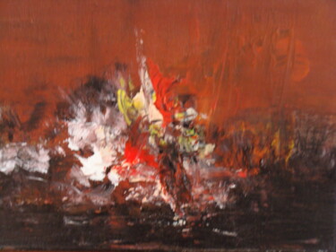 Peinture intitulée "La terre en feu, Im…" par Nelly Carnet, Œuvre d'art originale, Acrylique Monté sur Châssis en bois