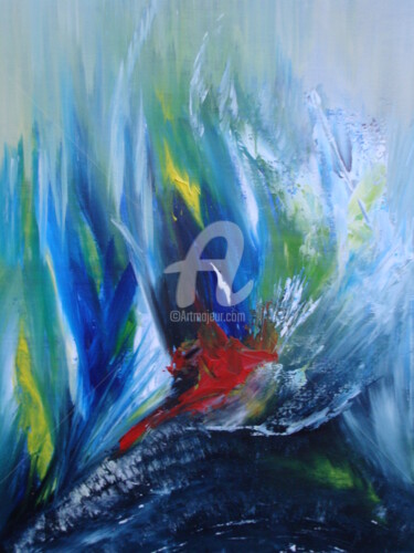 Painting titled "Circonvolution de l…" by Nelly Carnet, Original Artwork, Acrylic Mounted on Wood Stretcher frame