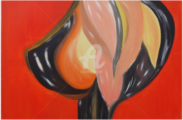 Painting titled "Féminité" by Nelly Carnet, Original Artwork, Acrylic Mounted on Wood Stretcher frame
