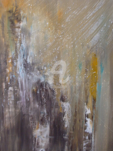 Schilderij getiteld "Erosion" door Nelly Carnet, Origineel Kunstwerk, Acryl Gemonteerd op Frame voor houten brancard