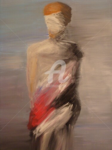 Painting titled "Femme venue d'aille…" by Nelly Carnet, Original Artwork, Acrylic Mounted on Wood Stretcher frame