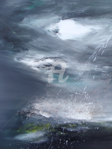 Картина под названием "Dans le ciel" - Nelly Carnet, Подлинное произведение искусства, Акрил Установлен на Деревянная рама д…