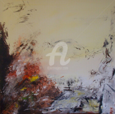 Картина под названием "Espace et lumière,…" - Nelly Carnet, Подлинное произведение искусства, Акрил Установлен на Деревянная…